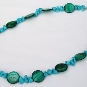 Turquoise And Shell Pearl Necklace